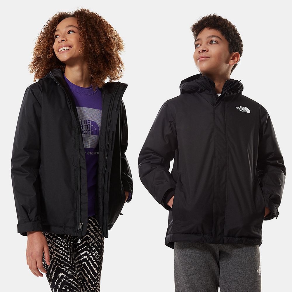 The North Face Jackets Youth Australia - The North Face Snow Quest Zip-In Black / White Skiing And S